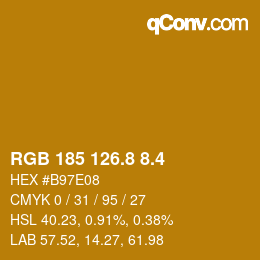 カラーコード: RGB 185 126.8 8.4 | qconv.com