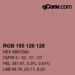 Código de color: RGB 185 126 128 | qconv.com