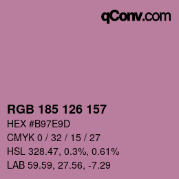 颜色代码: RGB 185 126 157 | qconv.com