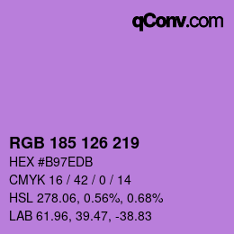 Código de color: RGB 185 126 219 | qconv.com