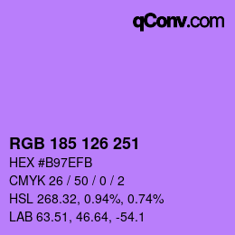 カラーコード: RGB 185 126 251 | qconv.com
