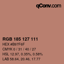 Farbcode: RGB 185 127 111 | qconv.com