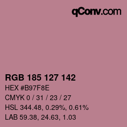 Color code: RGB 185 127 142 | qconv.com