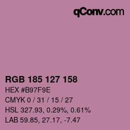 Color code: RGB 185 127 158 | qconv.com