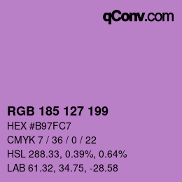 Color code: RGB 185 127 199 | qconv.com