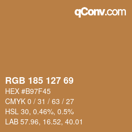 Color code: RGB 185 127 69 | qconv.com