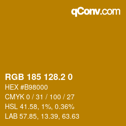 カラーコード: RGB 185 128.2 0 | qconv.com