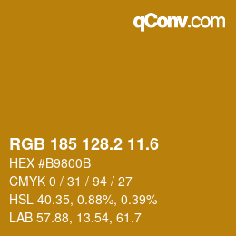 カラーコード: RGB 185 128.2 11.6 | qconv.com