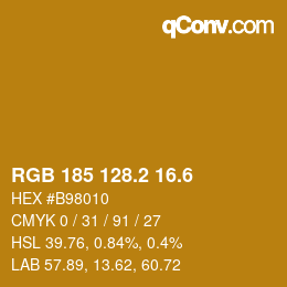 カラーコード: RGB 185 128.2 16.6 | qconv.com