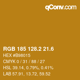 カラーコード: RGB 185 128.2 21.6 | qconv.com