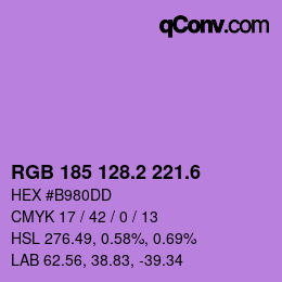 カラーコード: RGB 185 128.2 221.6 | qconv.com