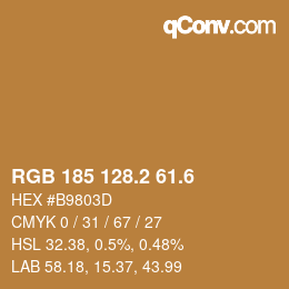 カラーコード: RGB 185 128.2 61.6 | qconv.com