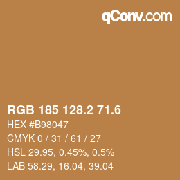 カラーコード: RGB 185 128.2 71.6 | qconv.com