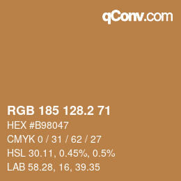 カラーコード: RGB 185 128.2 71 | qconv.com