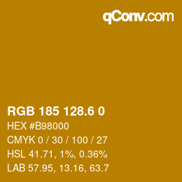 カラーコード: RGB 185 128.6 0 | qconv.com