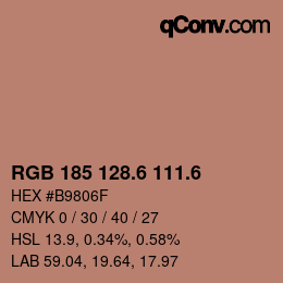 カラーコード: RGB 185 128.6 111.6 | qconv.com