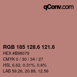カラーコード: RGB 185 128.6 121.6 | qconv.com