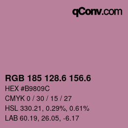 カラーコード: RGB 185 128.6 156.6 | qconv.com