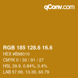 カラーコード: RGB 185 128.6 16.6 | qconv.com