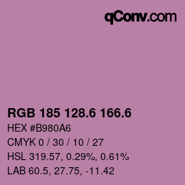 カラーコード: RGB 185 128.6 166.6 | qconv.com