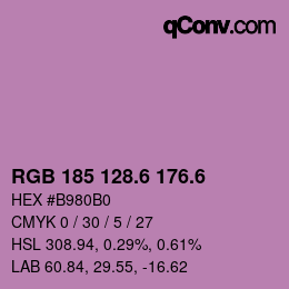 カラーコード: RGB 185 128.6 176.6 | qconv.com