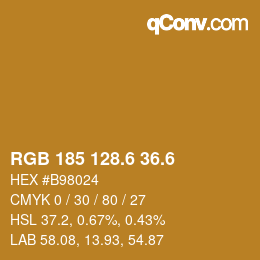 カラーコード: RGB 185 128.6 36.6 | qconv.com