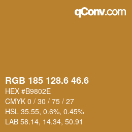 カラーコード: RGB 185 128.6 46.6 | qconv.com