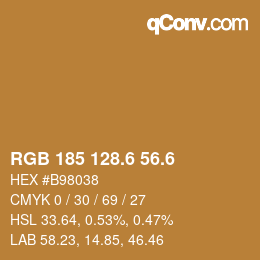 カラーコード: RGB 185 128.6 56.6 | qconv.com