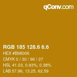 カラーコード: RGB 185 128.6 6.6 | qconv.com