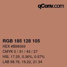 カラーコード: RGB 185 128 105 | qconv.com