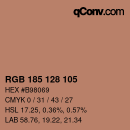 Color code: RGB 185 128 105 | qconv.com