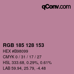 Color code: RGB 185 128 153 | qconv.com