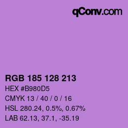 カラーコード: RGB 185 128 213 | qconv.com