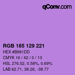 Color code: RGB 185 129 221 | qconv.com - big