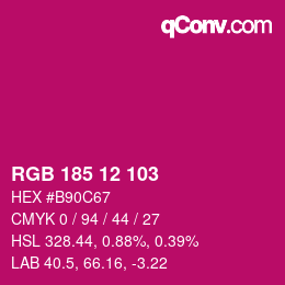 Código de color: RGB 185 12 103 | qconv.com