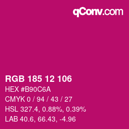 Color code: RGB 185 12 106 | qconv.com