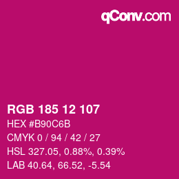 Color code: RGB 185 12 107 | qconv.com
