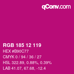 カラーコード: RGB 185 12 119 | qconv.com