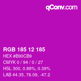 Color code: RGB 185 12 185 | qconv.com