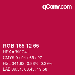 Color code: RGB 185 12 65 | qconv.com