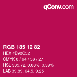 Color code: RGB 185 12 82 | qconv.com