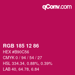 Color code: RGB 185 12 86 | qconv.com
