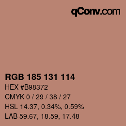 Color code: RGB 185 131 114 | qconv.com