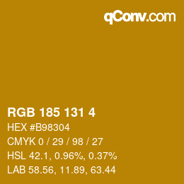 Color code: RGB 185 131 4 | qconv.com
