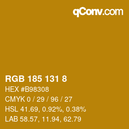 カラーコード: RGB 185 131 8 | qconv.com
