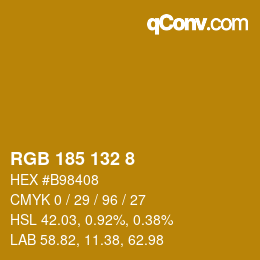 Color code: RGB 185 132 8 | qconv.com