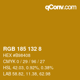 カラーコード: RGB 185 132 8 | qconv.com