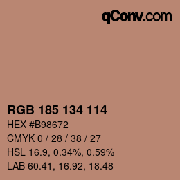 Color code: RGB 185 134 114 | qconv.com