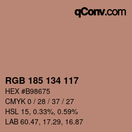 Farbcode: RGB 185 134 117 | qconv.com