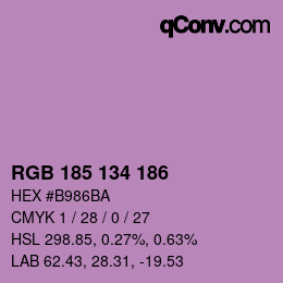 Color code: RGB 185 134 186 | qconv.com